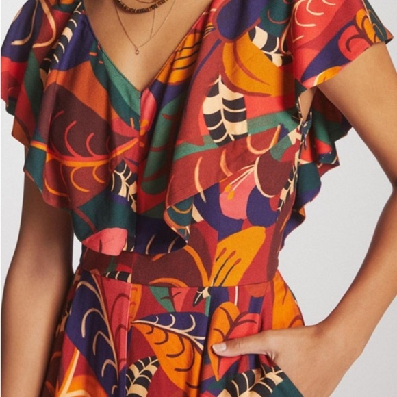 FARM Rio Colorful Leaf Print Jumpsuit - Picture 3 of 10